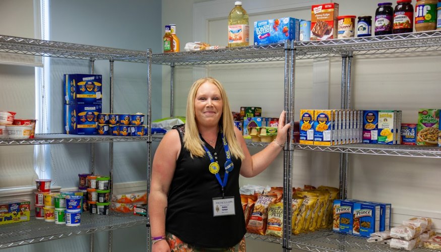 PTK student Ashley Forhan, food pantry manager